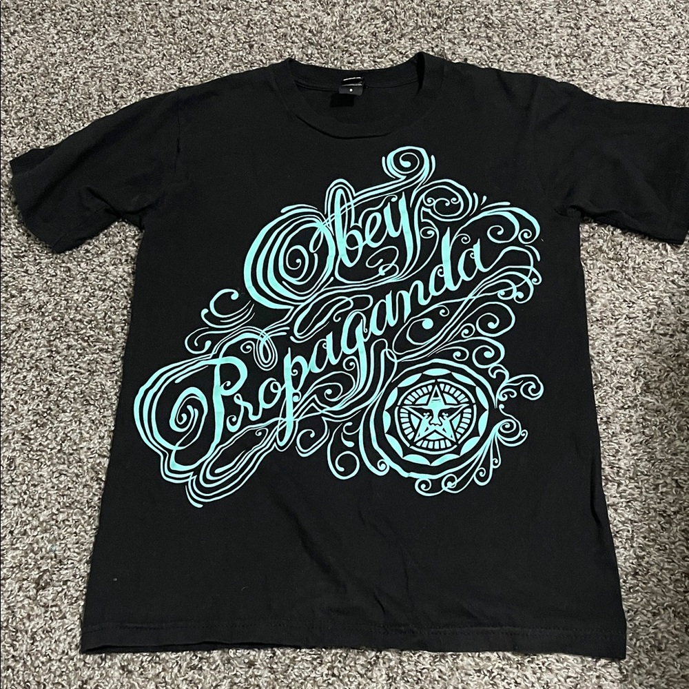 Obey Black Tee Obey Propaganda Short Sleeve Skater Emo Size Small
